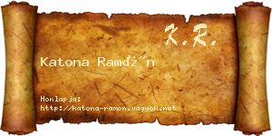 Katona Ramón névjegykártya